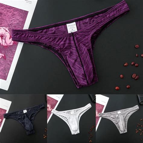 HOMMES SEXY BULGE POUCH Bikini G String Slip Dos en T String sous Vêtement Slip EUR