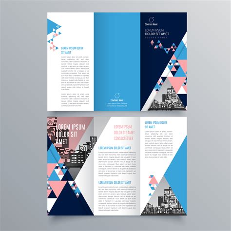 Tri Fold Brochure Template Minimalistic Geometric Design For Corporate