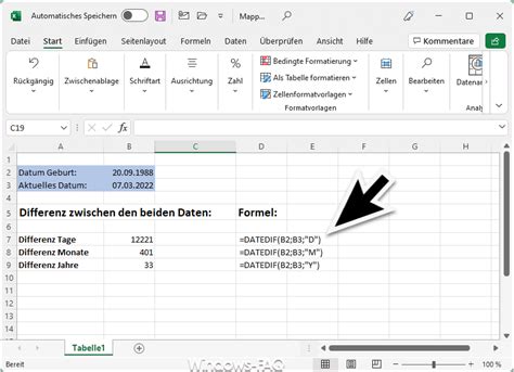 Anzahl Tage Monate Oder Jahre Zwischen Daten Datum Im Excel