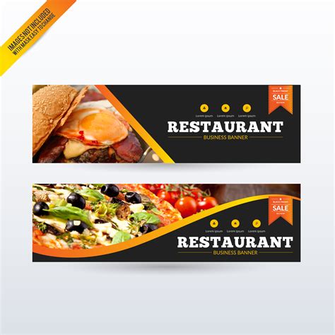 restaurant banners set vector