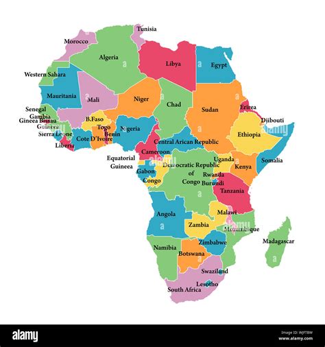 Editable Map Of Africa With Border Outlines Stock Photo Alamy
