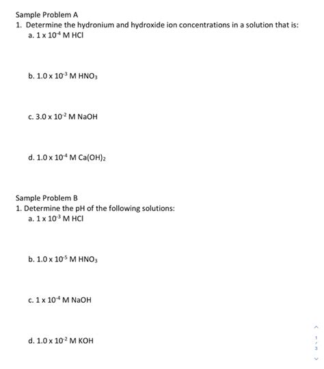 solved sample problem   determine  hydronium  cheggcom