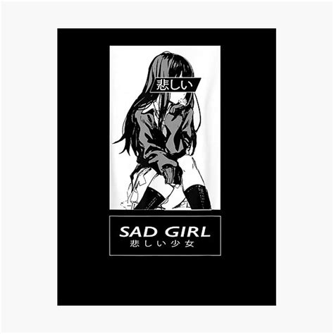 Lámina fotográfica Chica triste Anime Nu Goth Senpai Hentai Ahegao de MartaMorenaLo Redbubble