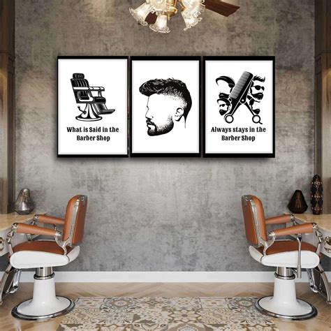 Barbershop Decor Barbershop Set Wall Art Haircut Poster Barber Gift ...