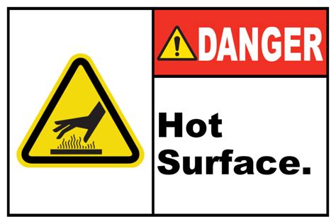 Danger Hot Surface Safety Label