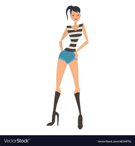 Beautiful Brunette Posing Royalty Free Vector Image
