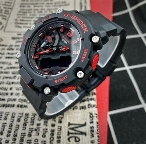 Casio G Shock Ga Bnr A Black Red Resin World Time Alarm Analog