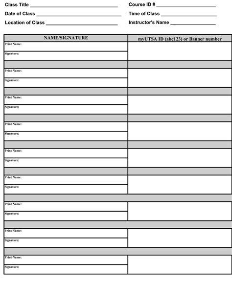 Sign In Sheet Template Free Printable Formats