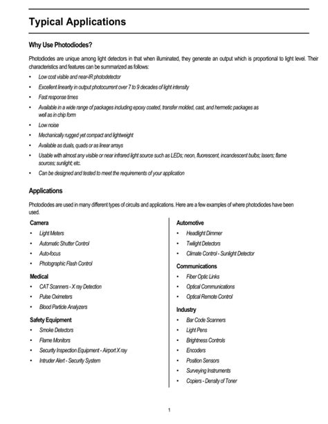 typical applications