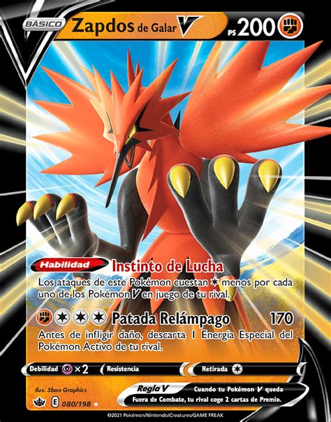 Zapdos V Reinado Escalofriante Trading Card Game