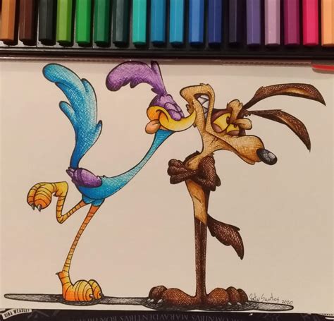 Roadrunner and Wile E Coyote by PatySantos on DeviantArt Update