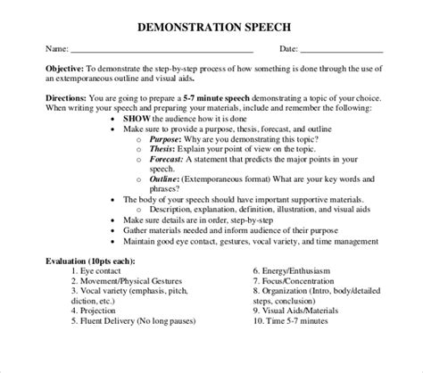 Demonstrative Speech - Examples, How to write, PDF