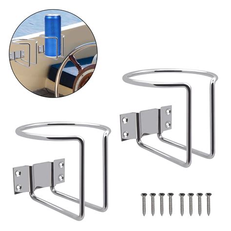 Geloo 2 Pcs Stainless Steel Boat Cup Holder Wall Mounted Universal