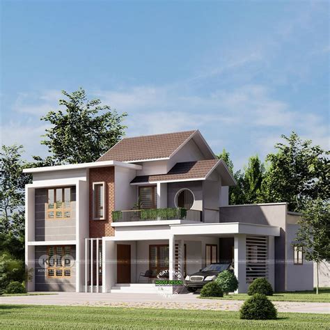 Mixed Roof House Rendering Square Feet Artofit