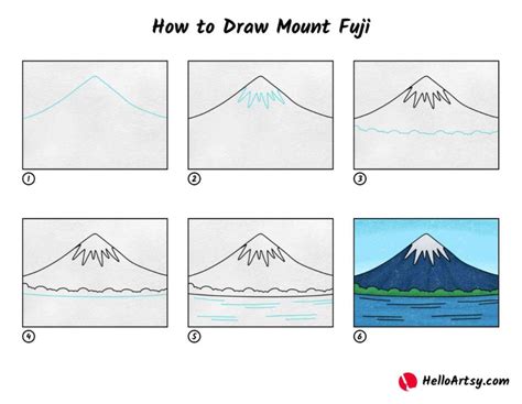 how to draw mount fuji