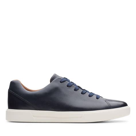 Baskets Sneakers Homme Clarks Un Costa Lace Cuir Bleu Marine