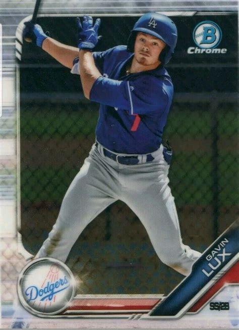 Bowman Chrome Prospects Rc Gavin Lux Los Angeles Dodgers Rookie Ebay