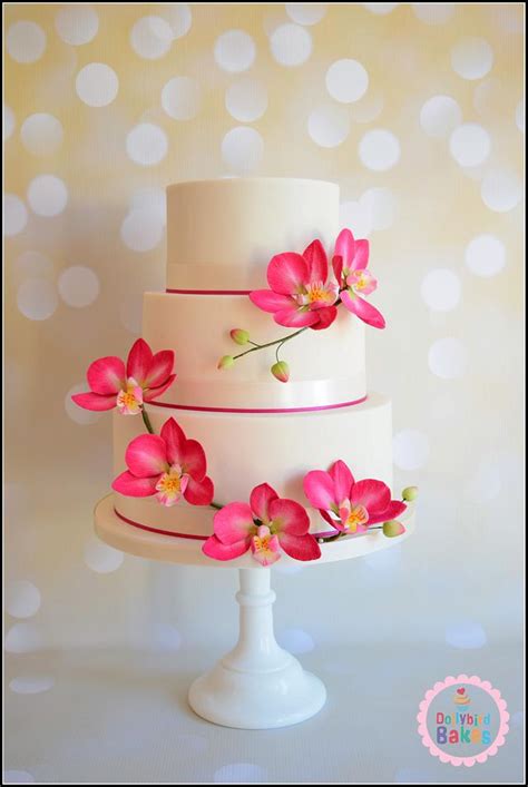 Orchid Wedding Cake Decorated Cake By Dollybird Bakes Cakesdecor