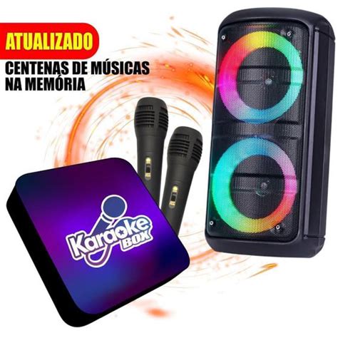 Aparelho De Karaoke Box Pontuação 2 Mic Cx De Som Microfone