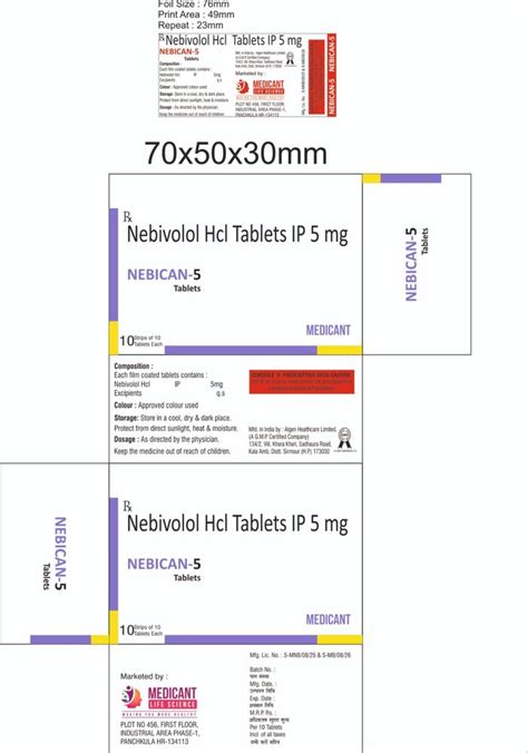 Nebivolol Hcl Tablet Ip Mg Algen Healthcare At Rs Box In