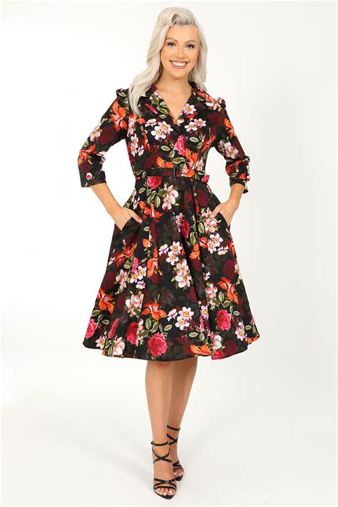 Black Red Roses Dress In Blackred Hearts And Roses London