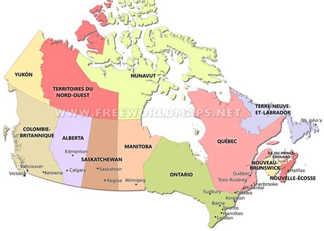 carte des provinces du canada voyage carte plan