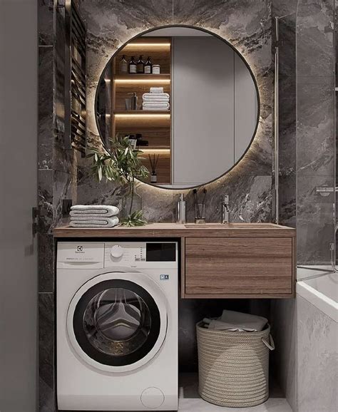 Space-Saving Laundry Bathroom Design Ideas