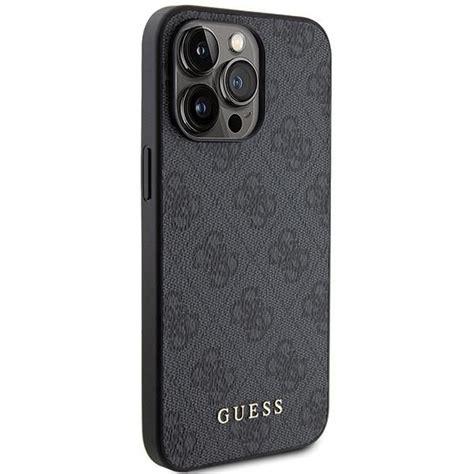 Originalna Maska Guess Metal Gold Logo Grey Za IPhone 15 Pro Max