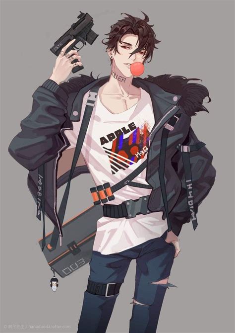 Cute Anime Boy With Gun