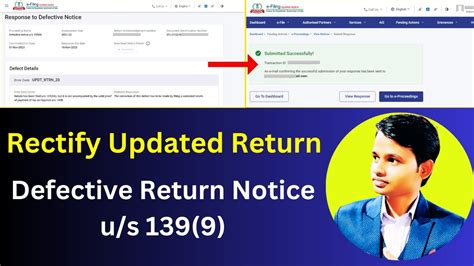 How To Rectify Updated Return Itr U Submit Response To Defective