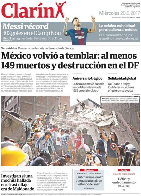 Terremoto En M Xico Destaca En Las Portadas A Nivel Internacional