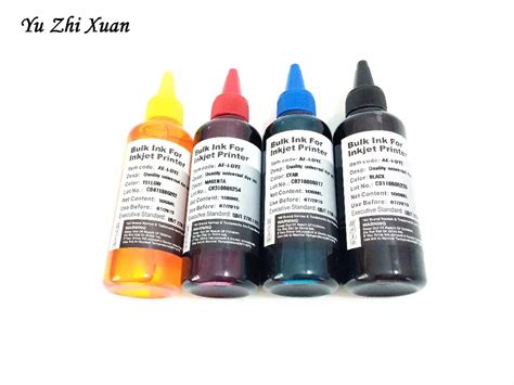 100ml 4 Pcs Universal Dye Ink For Epson For Hp For Canon For Brother For Mutoh For Ricoh All