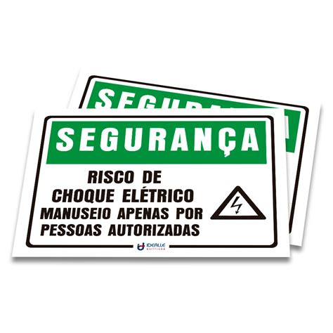 Placa Segurança Risco De Choque Elétrico Manuseio Apenas Por Pessoas