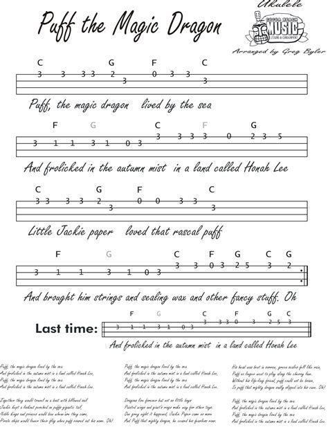 Chords Puff The Magic Dragon Free Guitar Chords