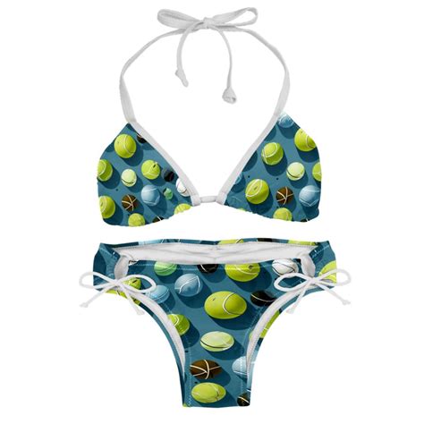 Tennis Swimsuit Bikini Set With Detachable Sponge And Adjustable Strap Two Pack For Swimming