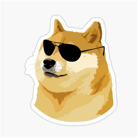 Doge Meme Sunglasses Sticker For Sale By Aalienzz Redbubble