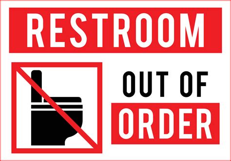 Restroom Out Of Order Sign 15639659 Vector Art At Vecteezy