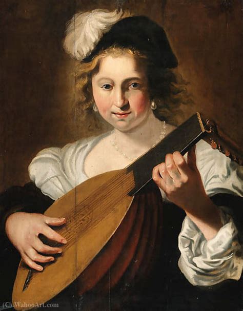 Reproducciones De Bellas Artes Una Dama Jugando Un Lute De Christiaen