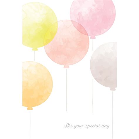 Pastel Balloons Birthday Card