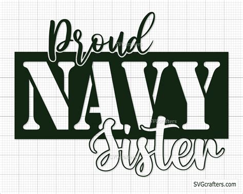 Proud Navy Sister Svg Army Svg Navy Mom Svg Military Svg Etsy