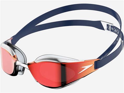 Speedo Fastskin Hyper Elite Mirror Schwimmbrille Junior - white/blue