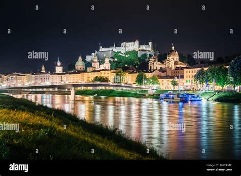 Great View On An Evening City Shining In The Lights Dramatic Picture