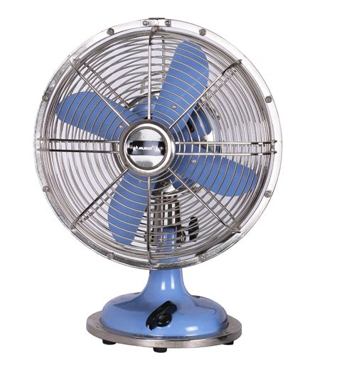 Buy Retro 230 Mm Blue And Silver Table Fan By Anemos Online Designer