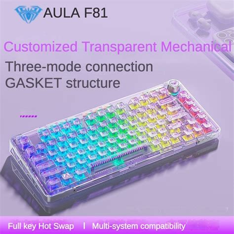 Aula F Customized Bluetooth Wireless Wired Rgb Game Mechanical Game Keyboard Three Mode Hot