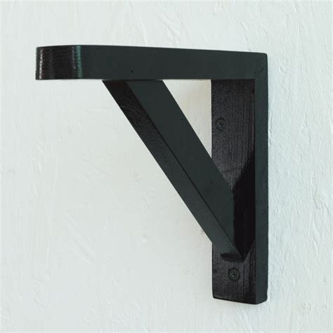 Pair Set Of 2 Wooden Shelf Brackets Rack Support Black Wooden Shelf