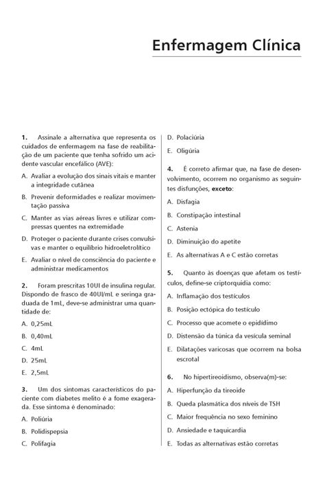 Conhecimentos Especificos Para Tecnico De Enfermagem