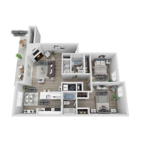 Floor Plans of Riverbend Apartments in Indianapolis, IN