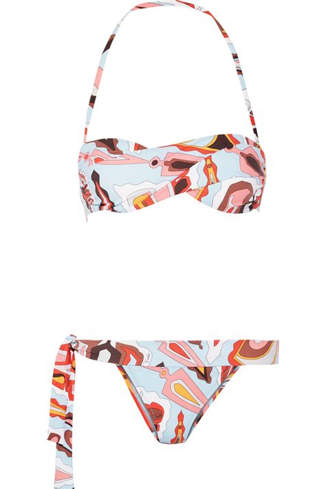 Emilio Pucci Printed Bandeau Bikini Modesens