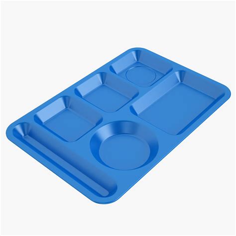 Lunch Food Tray 01 Blue 3d Model 19 Max 3ds Fbx Obj Unknown