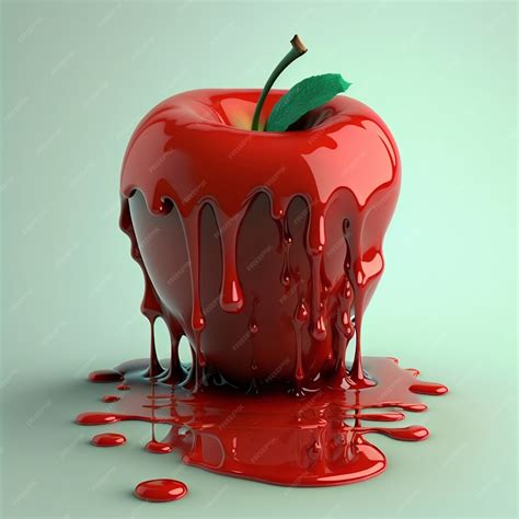 Free Photo 3d Rendering Of Apple Melting